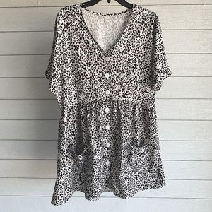 Leopard babydoll dress